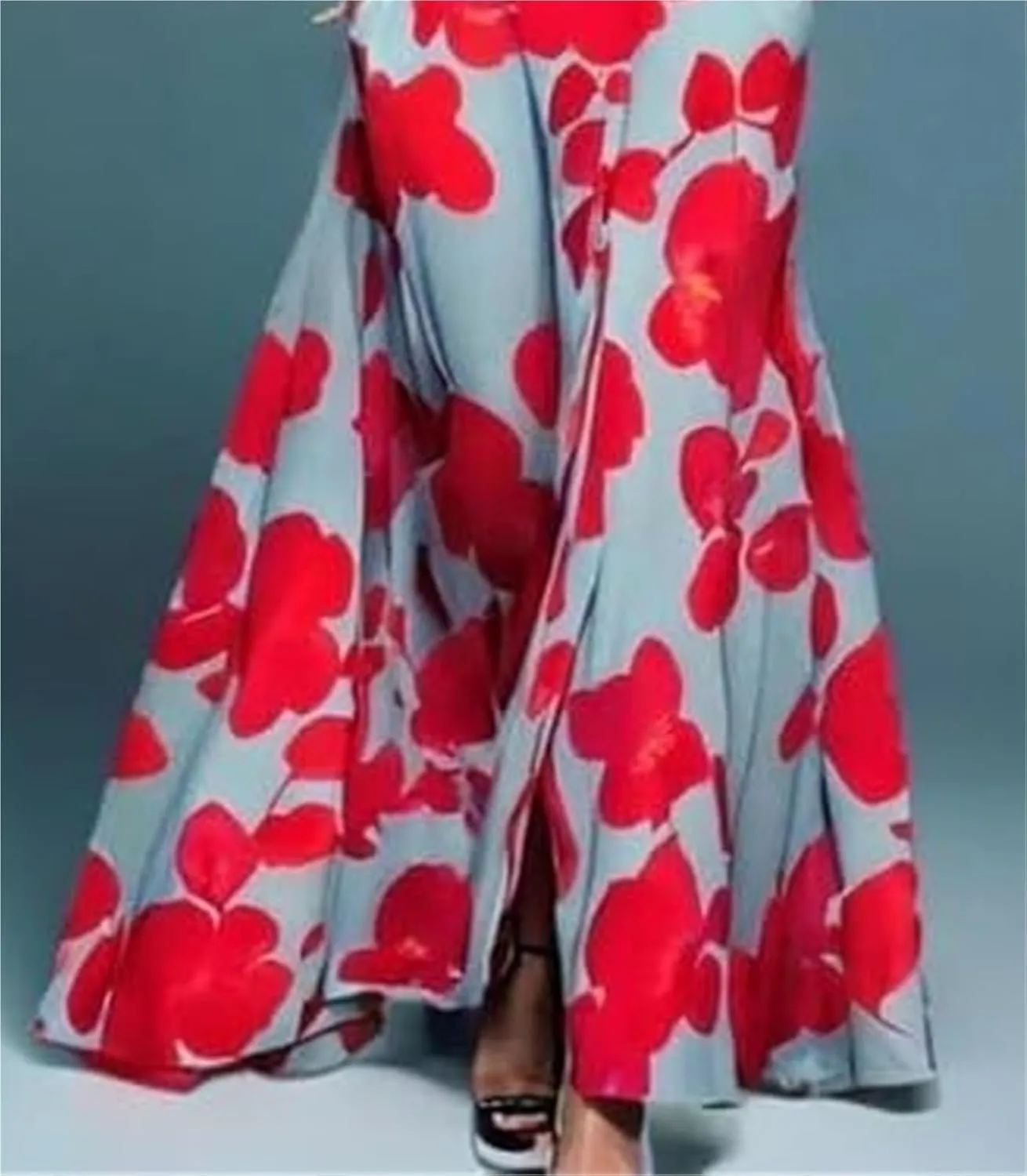 2025 Women's Summer Floral Printed Maxi Elegant V Neck Belted Wedding Prom Cocktail Beach Dresses
