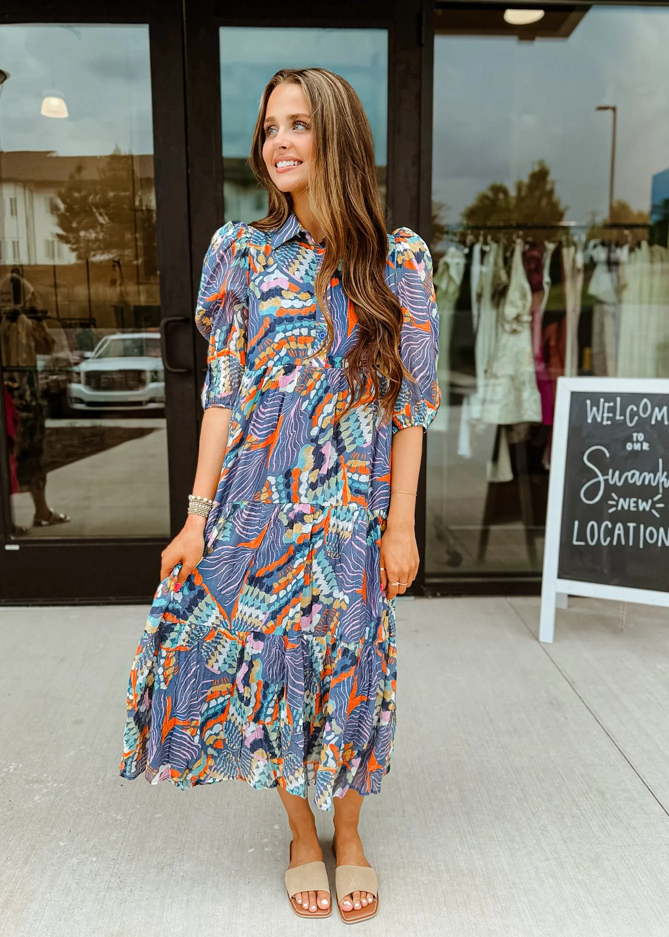 Alexa Printed Midi Dress