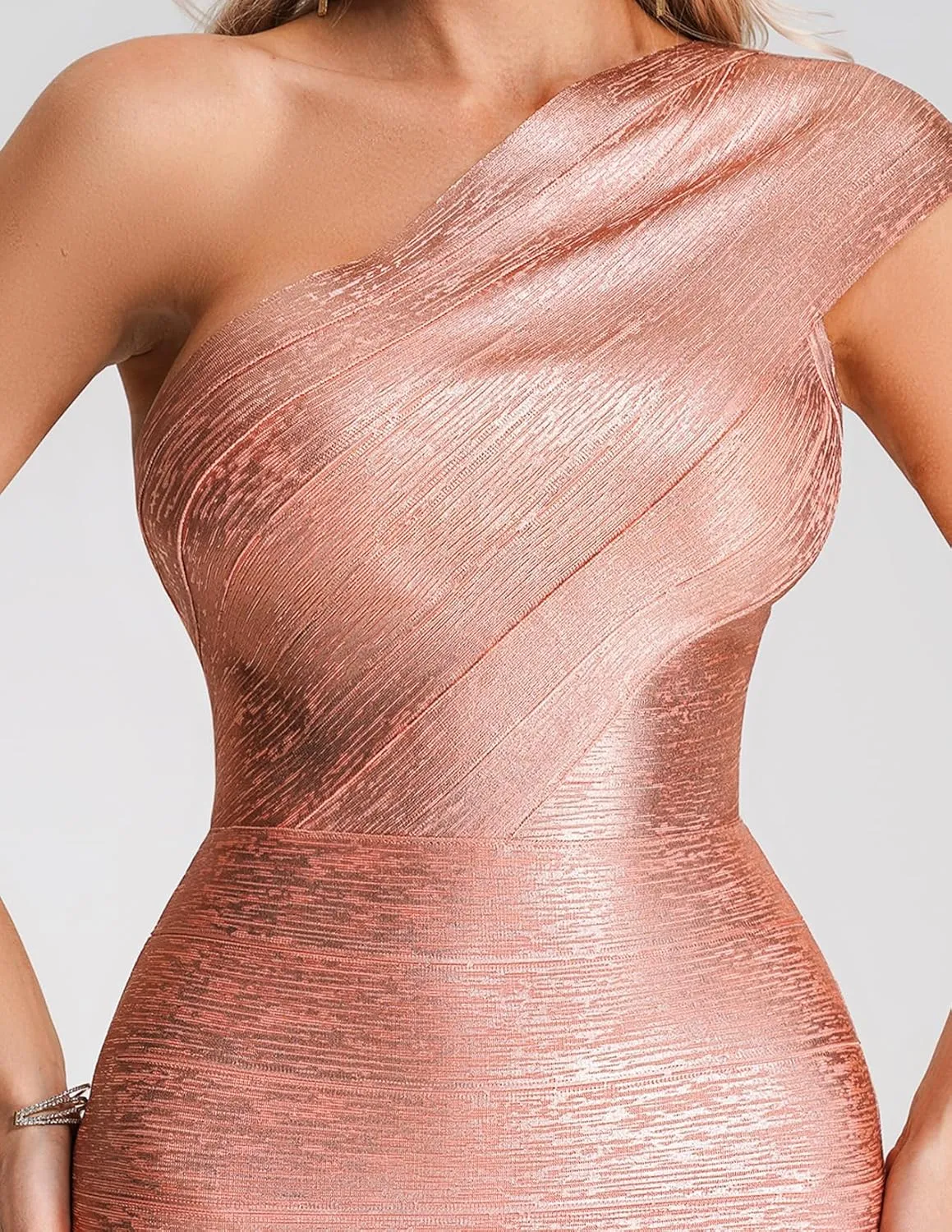 BELLA BARNETT Metallic Mini Cocktail Dress Sexy Bodycon Dress High Stretch Corset Dress for Women Night Out Dress