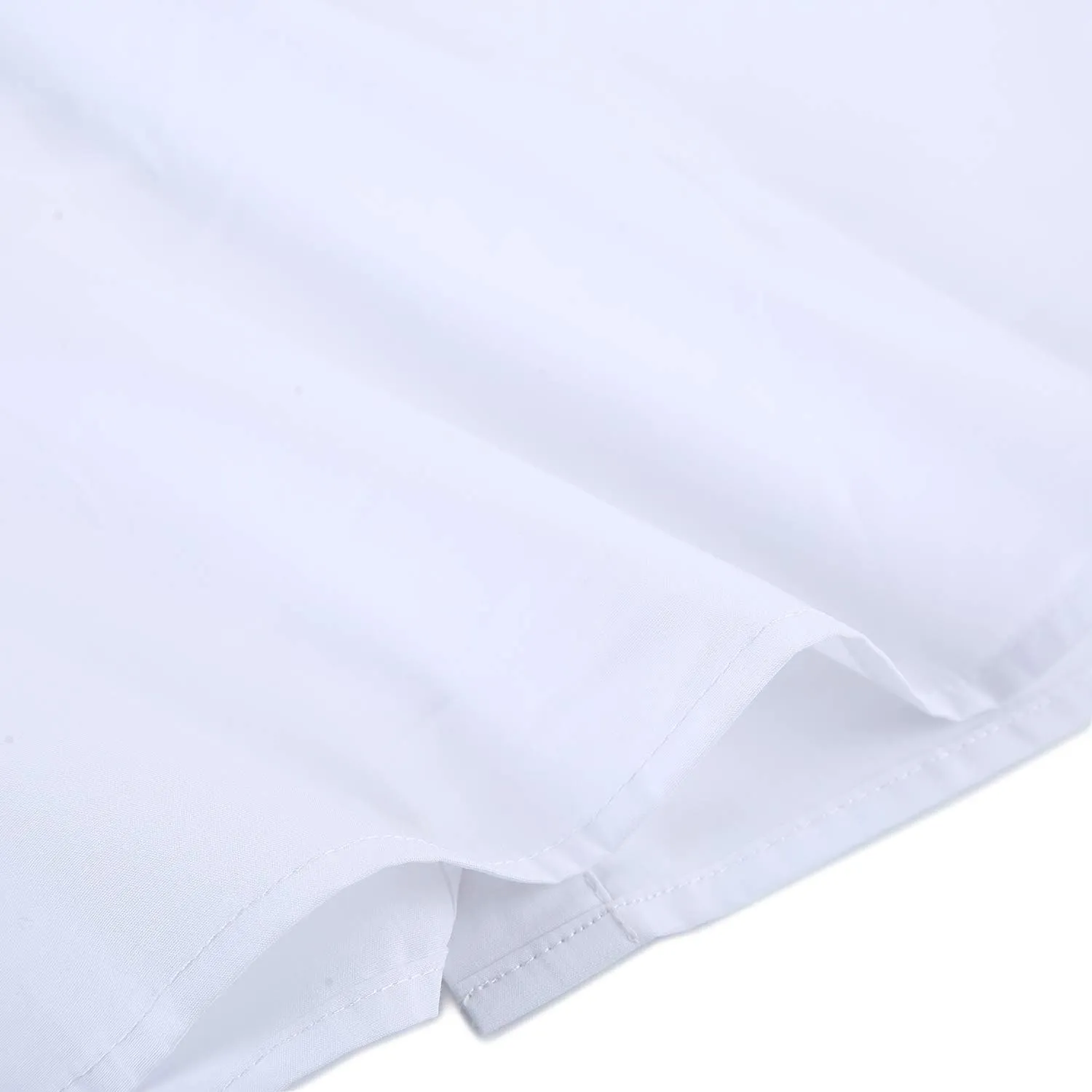 Bienzoe Girls Shirt Short Sleeve: White Button Up Kids School Uniform Cotton Oxford Collar Ruffle Dress Blouse