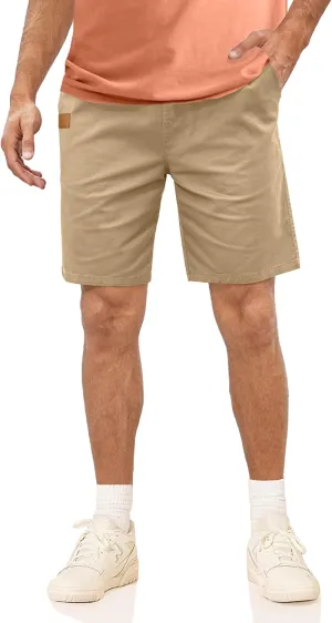 Comdecevis Mens Casual Shorts Stretch Waist Drawstring Summer Beach Twill Chino Golf Shorts