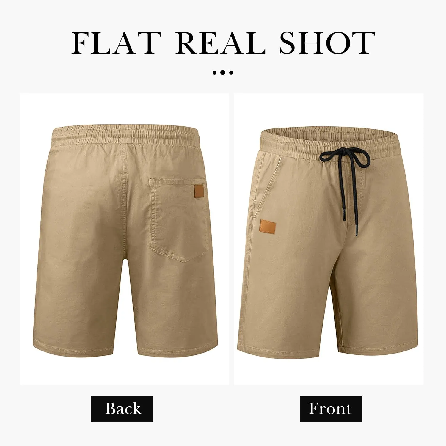 Comdecevis Mens Casual Shorts Stretch Waist Drawstring Summer Beach Twill Chino Golf Shorts