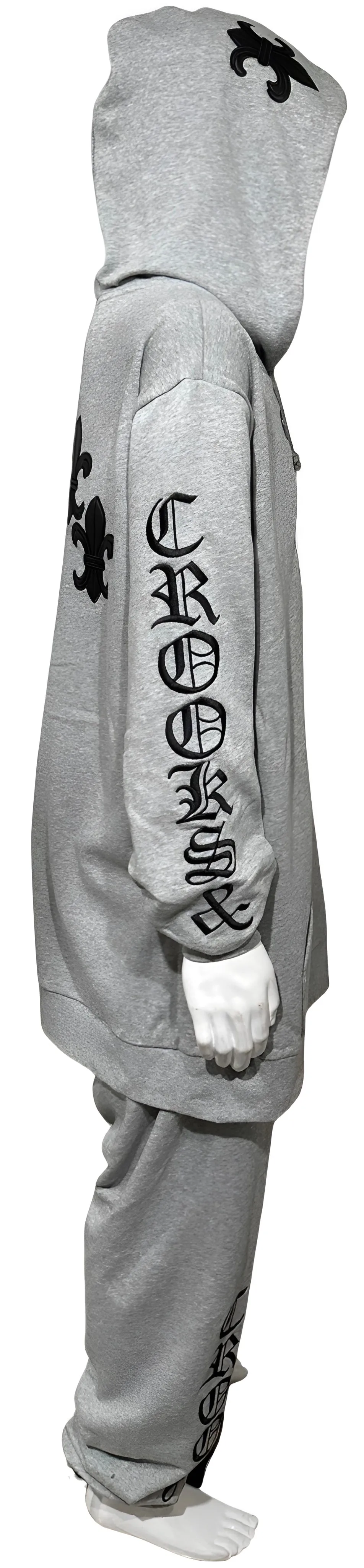 ^CROOKS & CASTLES^ (GREY) ~PU GOTHIC~ LUXURY SWEATSUIT