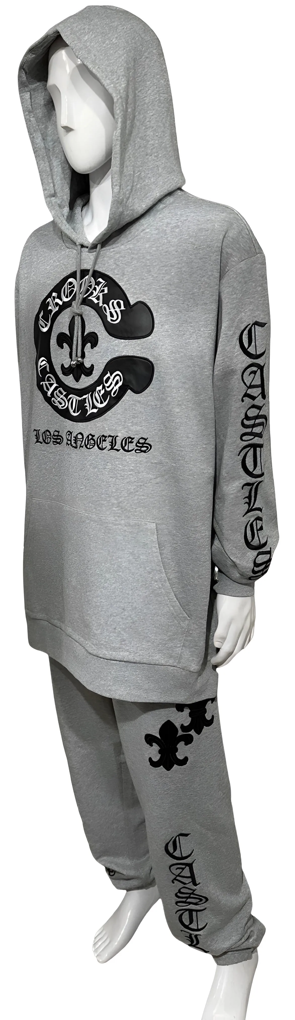 ^CROOKS & CASTLES^ (GREY) ~PU GOTHIC~ LUXURY SWEATSUIT