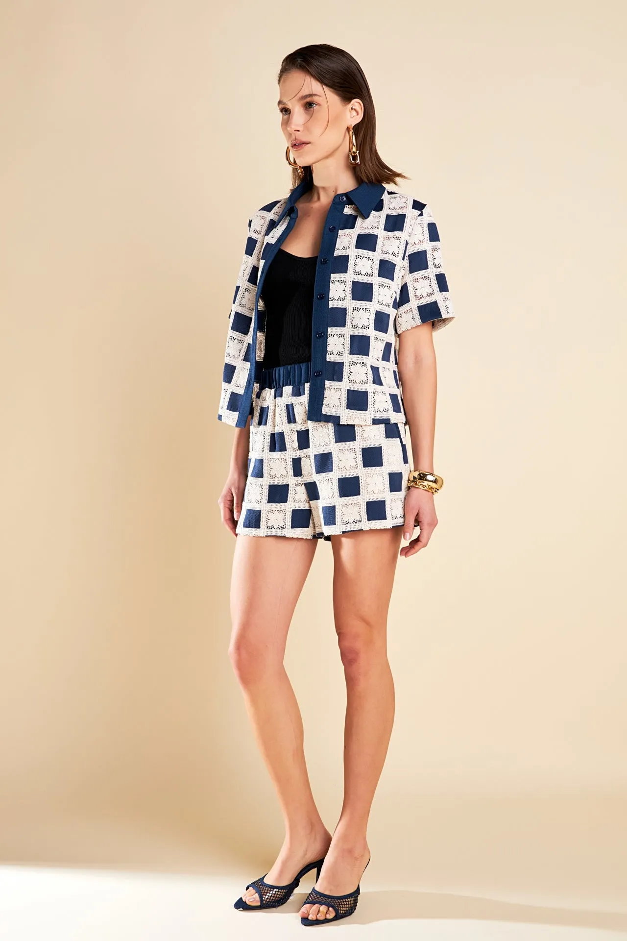 English Factory - Crochet Patchwork Shorts