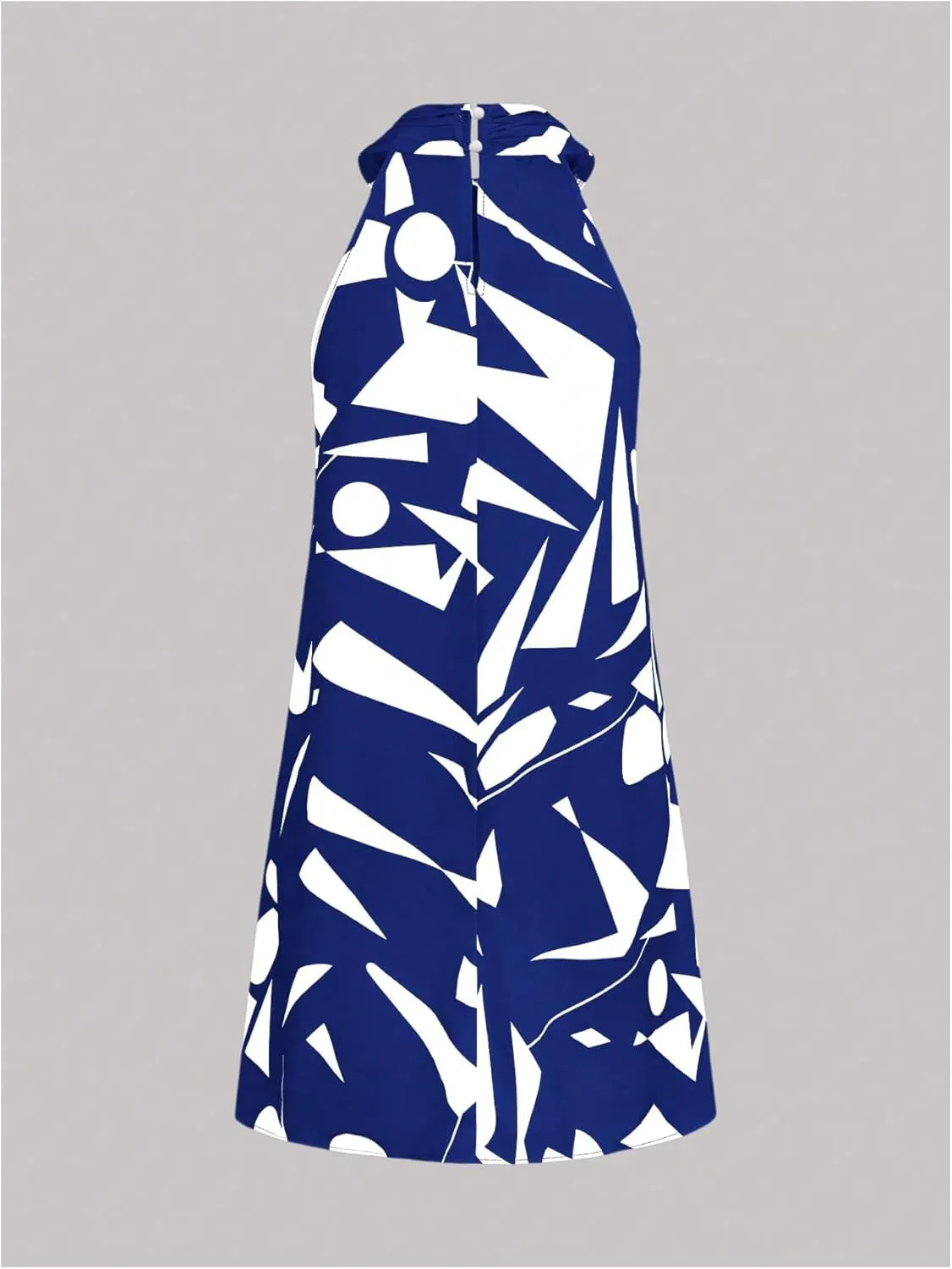 Floerns Women's Criss Cross Halter Dress Allover Print Sleeveless A Line Short Dresses