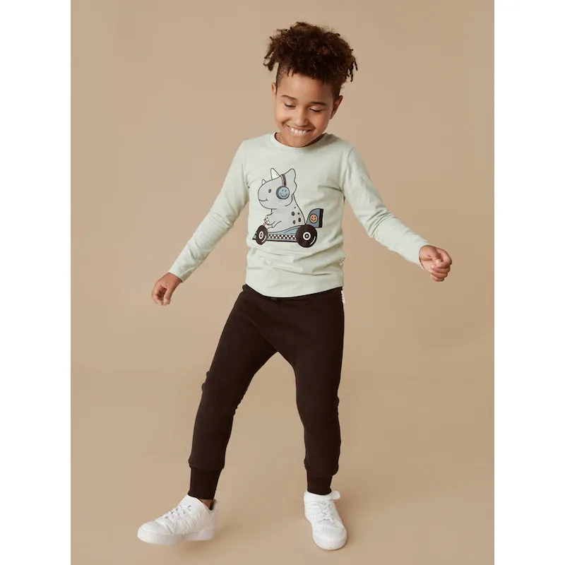 Huxbaby Black Drop Crotch Pant Fleece