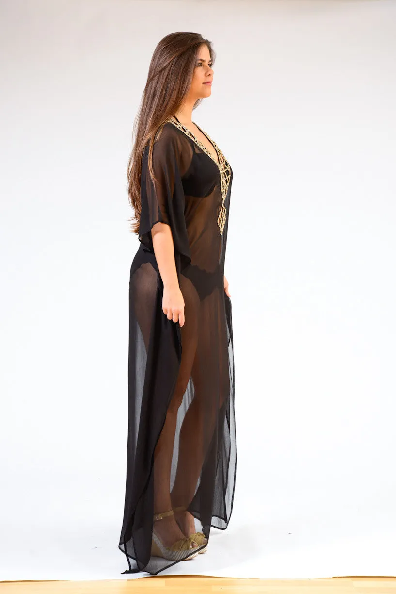 KK 060 Ranee's crystal lace Long Kaftan-  MAKE TO ORDER - SPECIAL ORDER