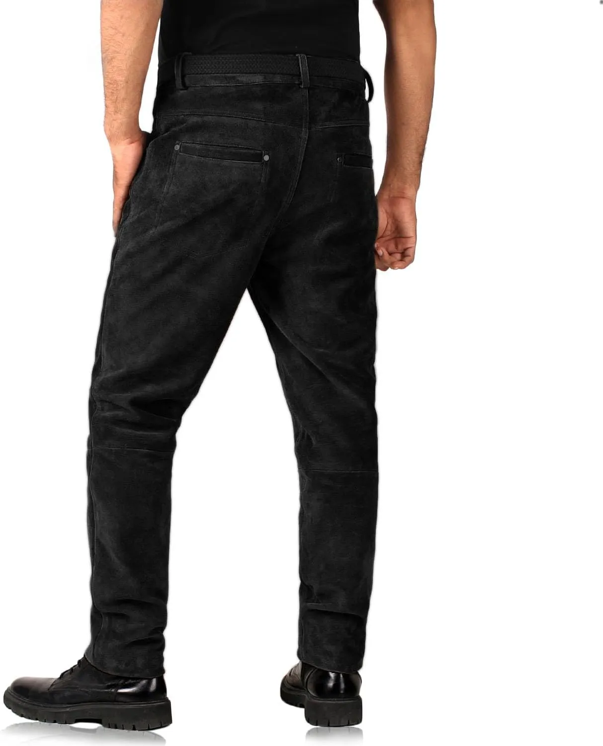 Laverapelle Men's Genuine Lambskin Leather Pants (Black, Leather Jeans) - 1804001