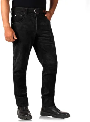 Laverapelle Men's Genuine Lambskin Leather Pants (Black, Leather Jeans) - 1804001