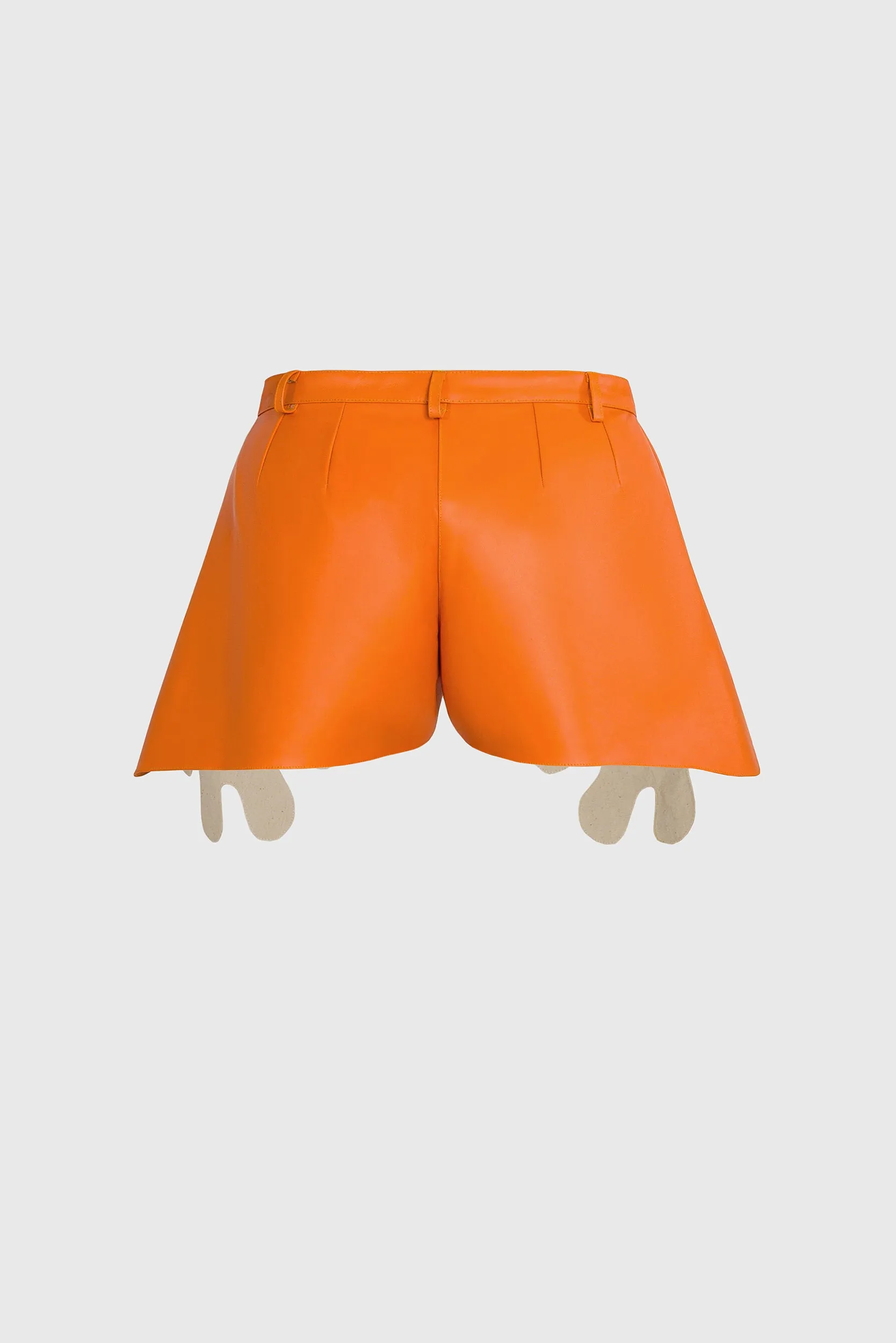 Leather Shorts - Orange
