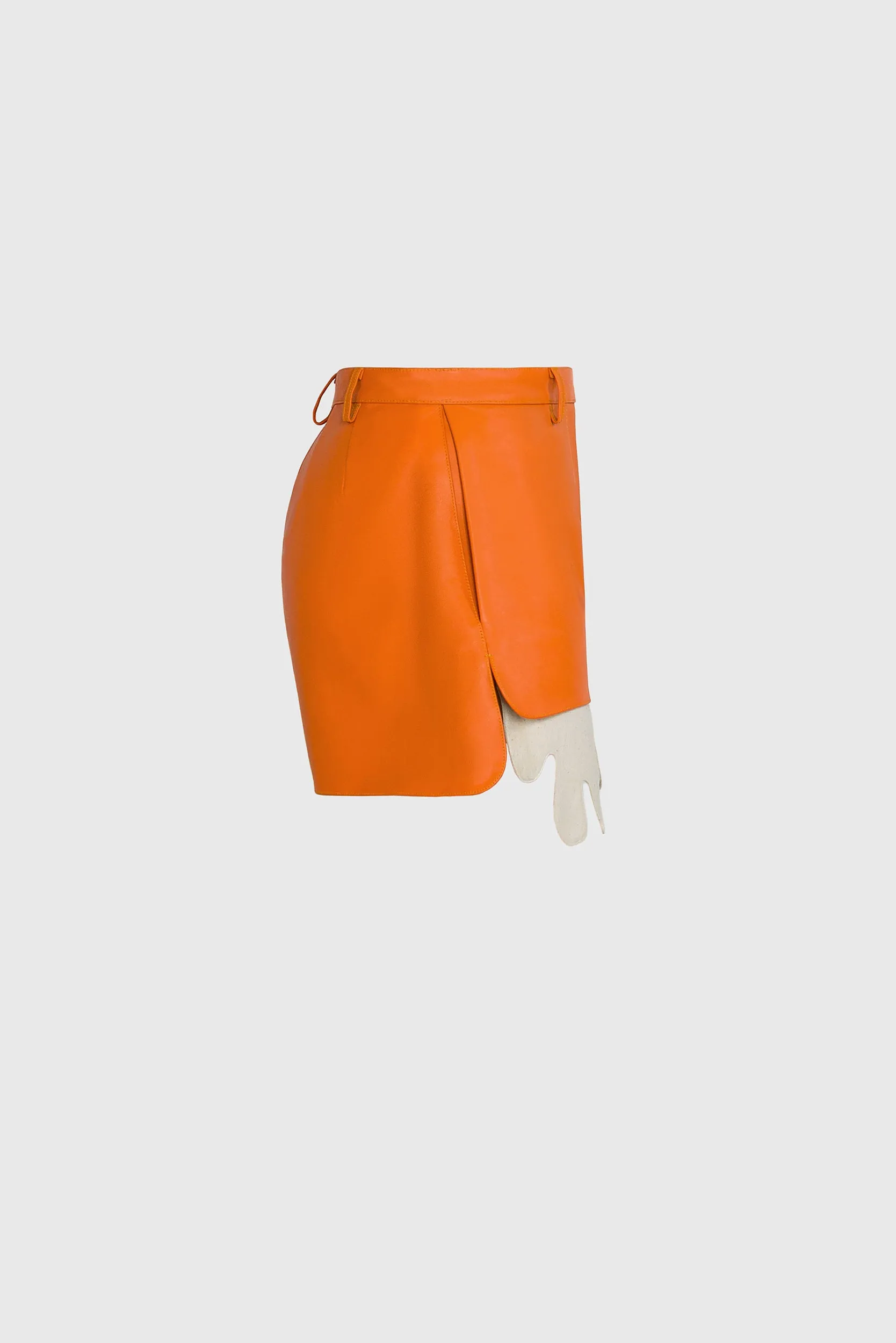 Leather Shorts - Orange