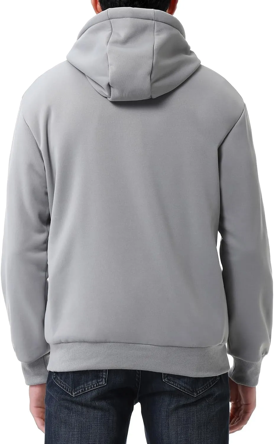 Men's Loose Fit Heavyweight Full Zip Fleece-Lined Hoodie Sweatshir