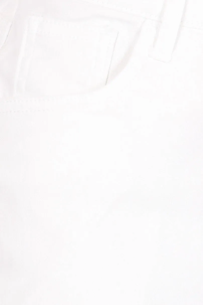 Mid Length Twill Skirt Style 79174 in White