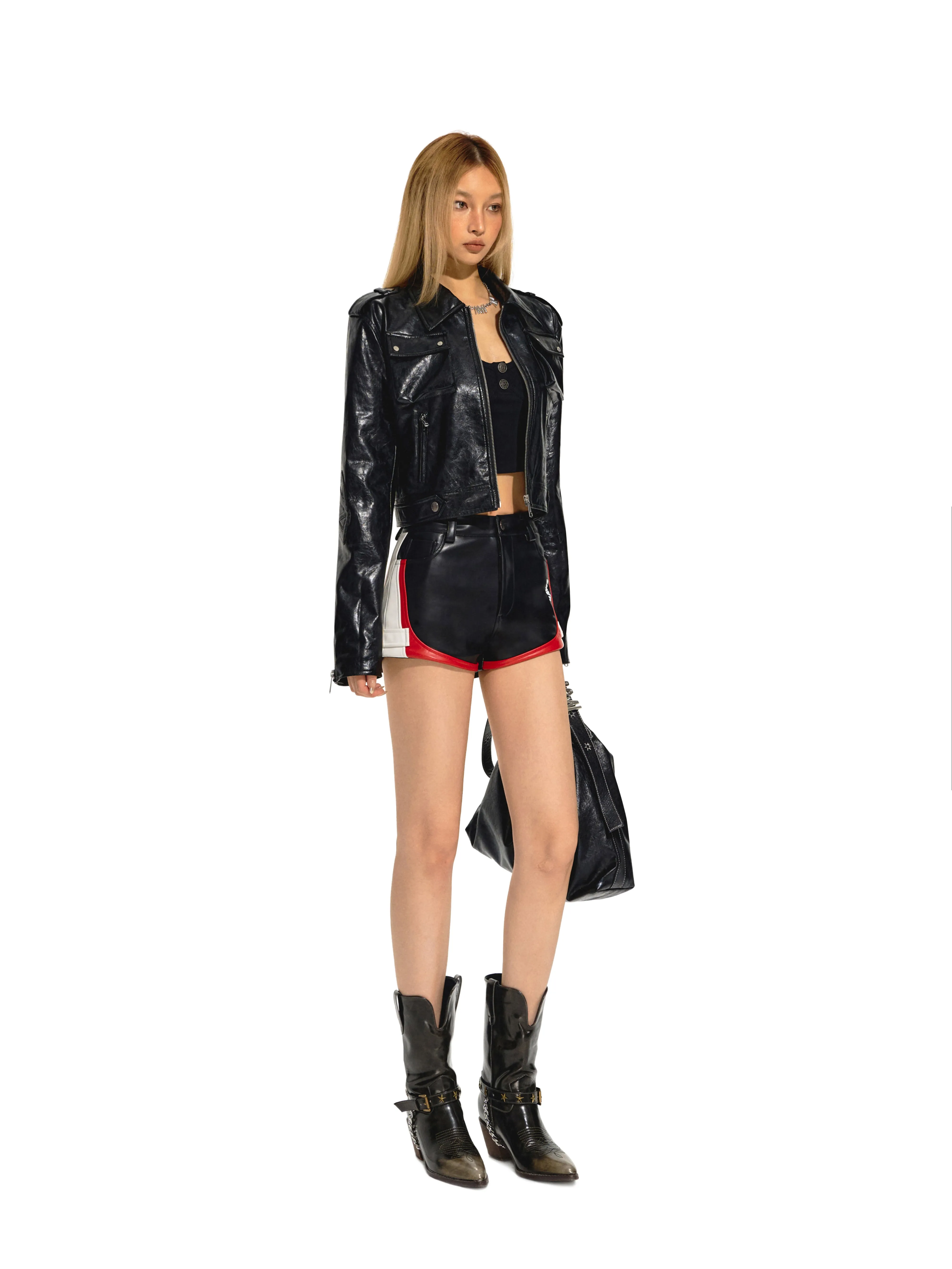 Motorcycle Leather Shorts