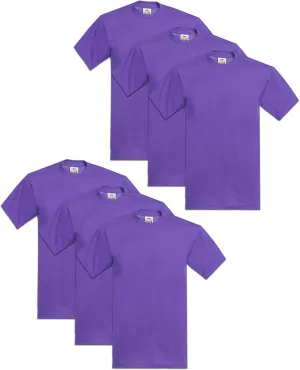 Pro Club Men's 6-Pack Heavyweight Cotton Short Sleeve Crew Neck T-Shirt