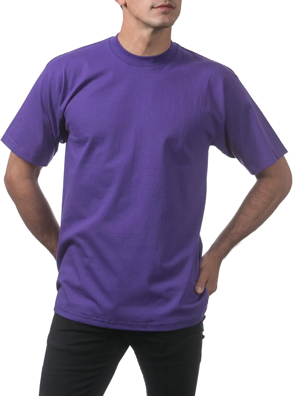Pro Club Men's 6-Pack Heavyweight Cotton Short Sleeve Crew Neck T-Shirt