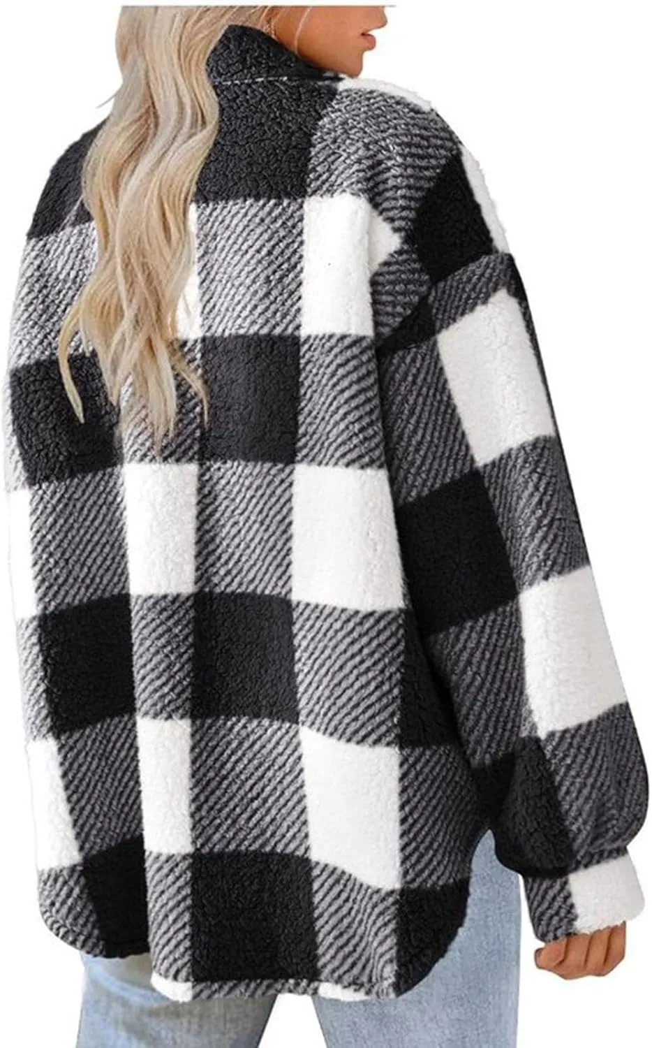 Shackets for Women 2024 Plus Size Fleece Lined Flannel Jacket,Plaid Button Down Shirt Fashion Fall Winter Outfits