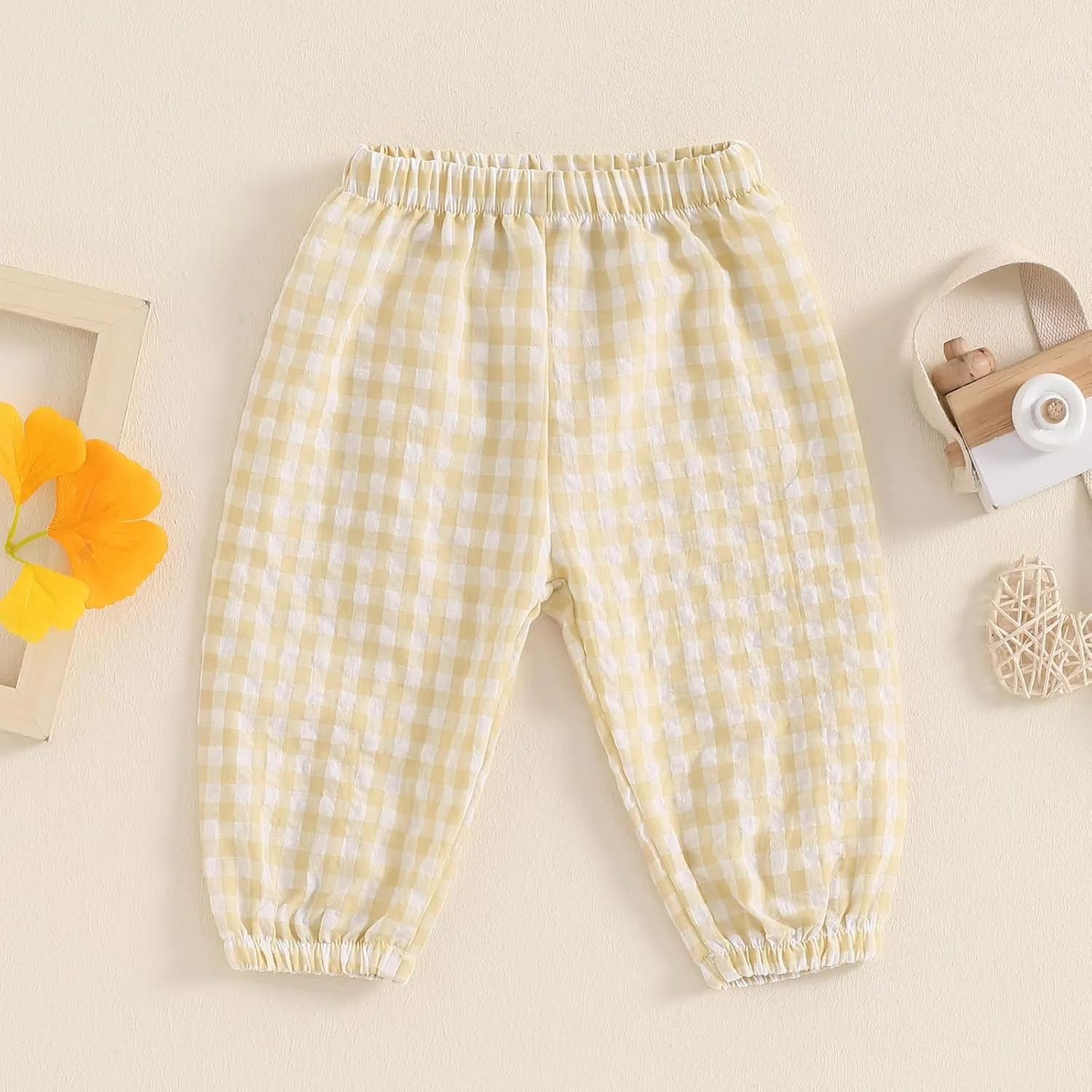 Toddler Checkered Pants Baby Girl Boy Elastic Waist Jogger Pants Kids Casual Plaid Trousers Infant Long Sweatpants
