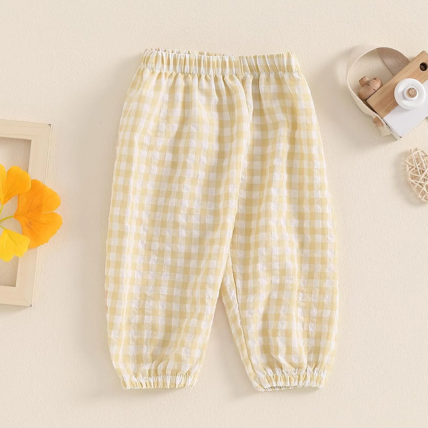 Toddler Checkered Pants Baby Girl Boy Elastic Waist Jogger Pants Kids Casual Plaid Trousers Infant Long Sweatpants