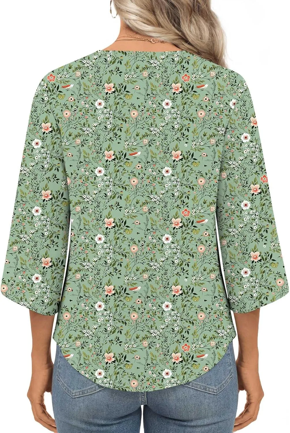 Womens 2025 Casual Summer Tops V-Neck Button Down Shirts Loose Fit Tunic Blouses