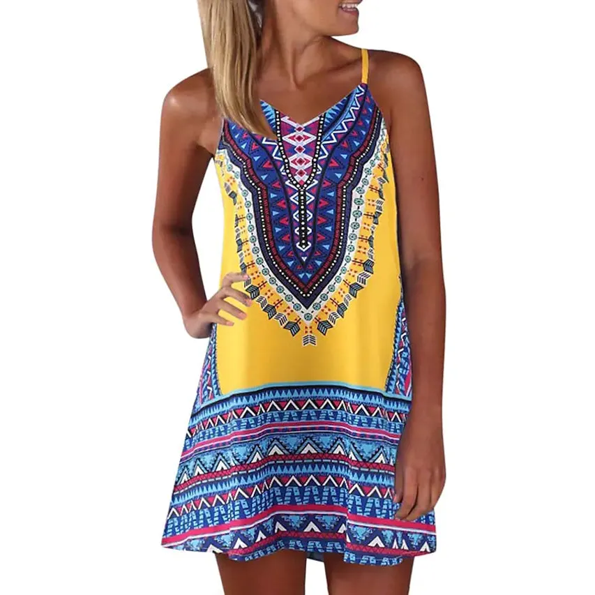 Women's A Line Short Mini Sleeveless Dress