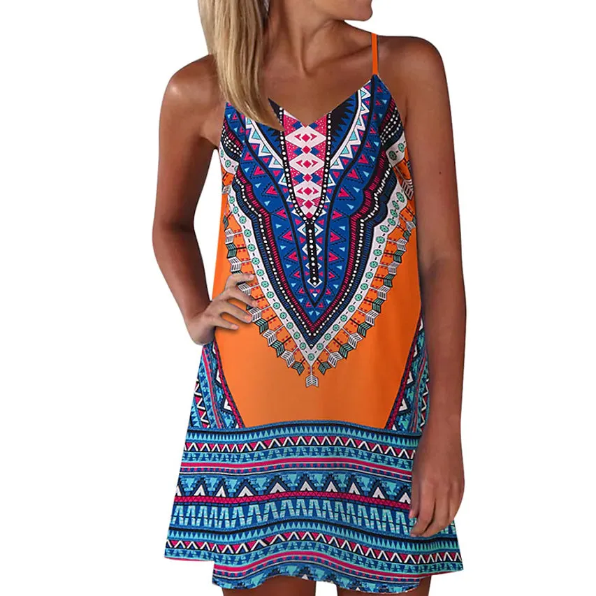Women's A Line Short Mini Sleeveless Dress