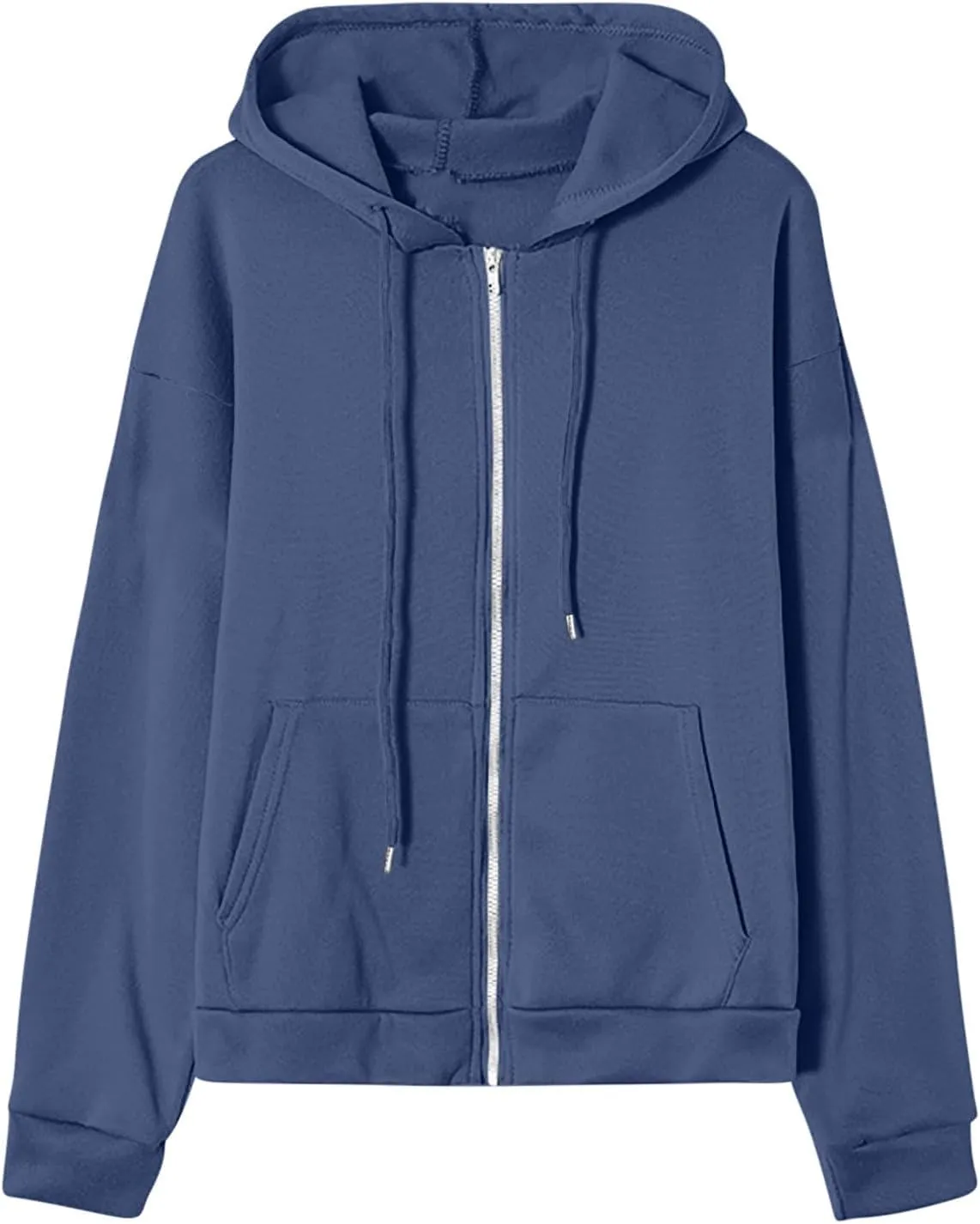 Womens Zip Up Hoodies 2025 Comfy Oversized Sweatshirts Cropped Fashion Long Sleeve Casual Lightweight Y2K Hooded Jackets